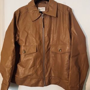 Universal Thread— Brown Faux Leather Jacket (XXL)